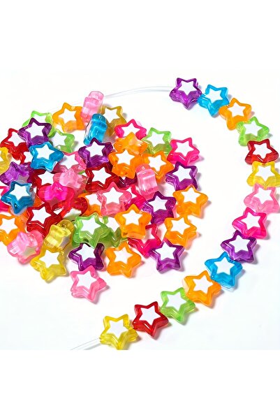 Choice 200pcs Five pointed Star 200/100pcs 8-9mm double-layer beads peach heart and pentagram Acrylic beads