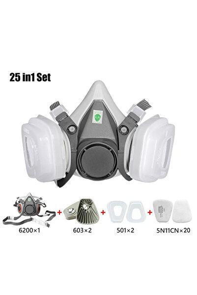 Choice قناع تنفس نصف وجه مقاوم للغبار 6200-603-25 في 1، جهاز تنفس 6200، مقاوم للغبار 603 501، مجموعة فلاتر 5N11/2097، ملابس أمان