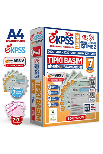 İnformal Yayınları 2026 EKPSS Lisans Genel Görme İşitme-2 ÖSYM Çıkmış Soru Tıpkı Basım 7li Kitapçık TG Deneme Paketi