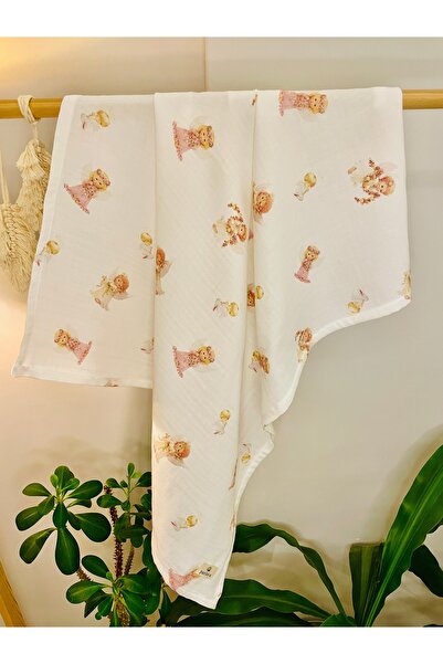 Parlova Angel Çok amaçlı müslin örtü, %100 pamuk, baskılı, 75x85 cm