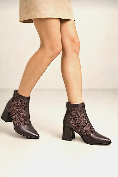 Mariolucci Kadın Yazlık Bot (ÖZEL FİLE) Hakiki Kahve Deri