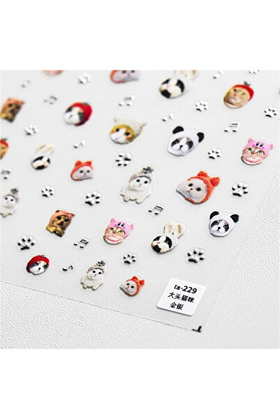 NAILFYOU قطعة واحدة TA229، ملصق أظافر بتصميم حيوانات أليفة لطيفة بارزة بتقنية 5D، ملصق كرتوني لحيوانات كاواي (كلب، قطة، إلخ).