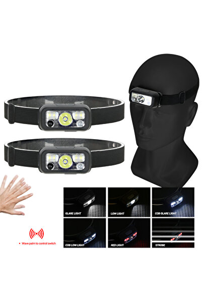 Choice مصباحان صغيران يعملان بالحث، قابلان لإعادة الشحن عبر منفذ USB، مزودان بتقنية LED COB، بستة مصادر إضاءة للتخييم في الهواء الطلق.