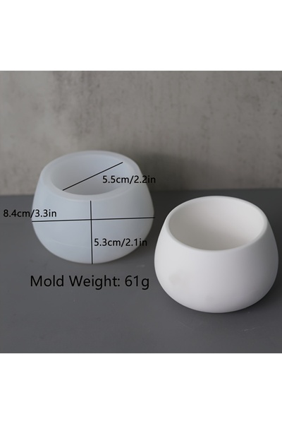 Choice قوالب صب سيليكونية بلون الحليب لأواني الزهور البيضاوية ومزهريات الشموع - مجموعة قوالب حرفية يدوية للنباتات العصارية،