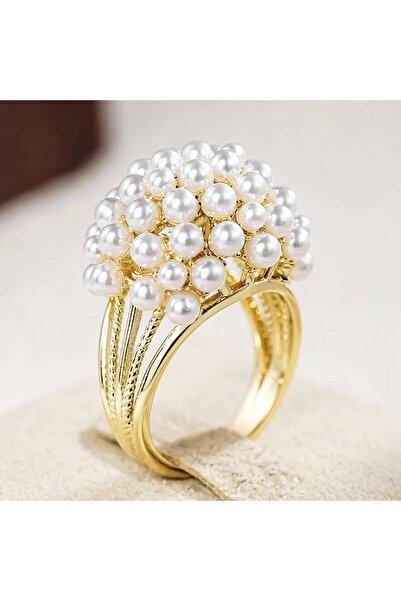 Choice 8 A123 Huitan Elegant Women Rings Imitation Pearl Flower Shaped Romantic Wedding Engagement Annivers