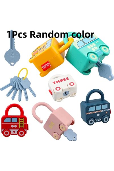 Choice لعبة ألغاز تعليمية على شكل سيارة بلون عشوائي، تتضمن قفلًا ومفتاحًا للأطفال - لعبة ذكاء