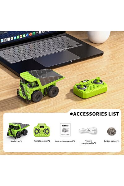 Choice شاحنة قلابة خضراء بمقياس 1:64، تعمل بجهاز تحكم عن بعد بتقنية البلوتوث،...