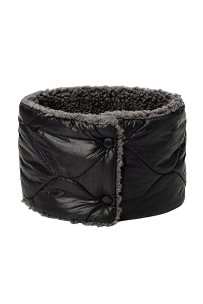 Choice black Winter Thickening Warm Scarf Snap Fastener Thermal Neck Warmer Snood Cowl Tube Fleece Scarf Wi