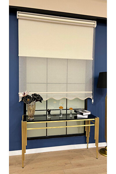 EYMENS HOME EYM1651 Çift Mekanizmalı Tül Ve Stor Perde Parıltılı Zemin Etek D...