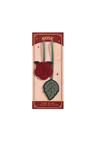 Choice فاصل كتب متعدد الأغراض من الجلد الصناعي بنقشة زهور مزينة بشرابة حبل، ق...