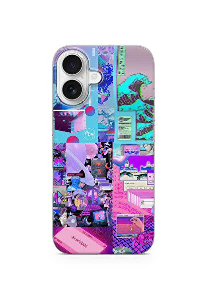 lelia حافظة هاتف شفافة متوافقة مع آيفون 16 مطبوع |   المجموعة: منطقة نيون دريم