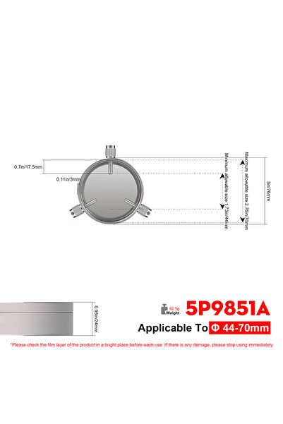 Choice غطاء معدني بالكامل لمرشحات رصد الشمس من داتيسون، بقطر 44-70 مم، مناسب ...