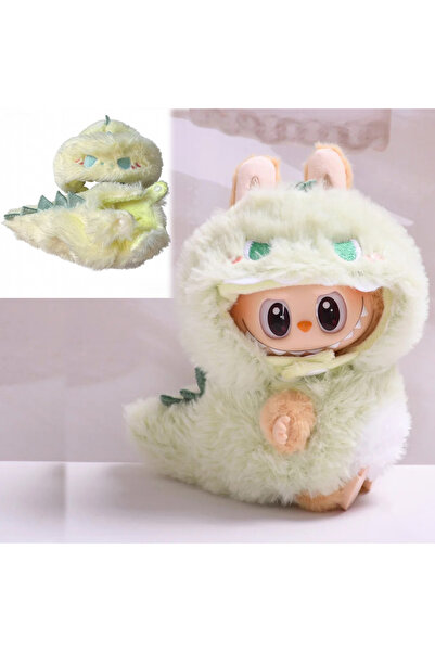 Choice لا يوجد دمية، ملابس دمية ديناصور أخضر لدمية لابوبو مقاس 15-17 سم، قلاد...