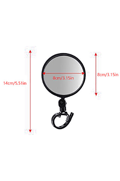 Choice مرآة رؤية خلفية للدراجة، سوداء اللون، قطعة واحدة، 8 سم، قابلة للتعديل 360 درجة، قابلة للدوران، مثبتة على المقود، محدبة، آمنة، زاوية واسعة