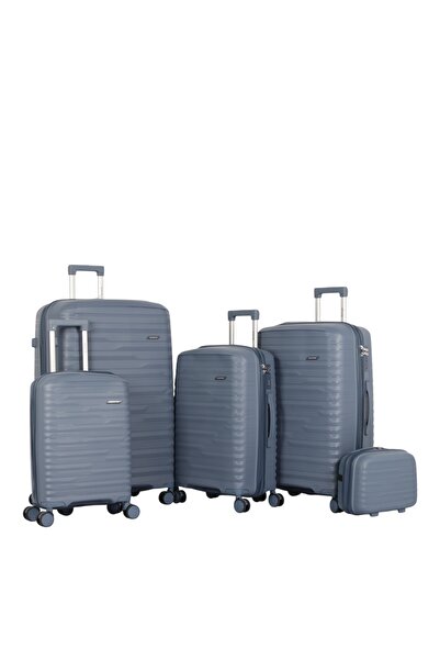 AVIATOR Luxury and complete travel bag set – 5 pieces made of highly durable, break-resistant polypropylene