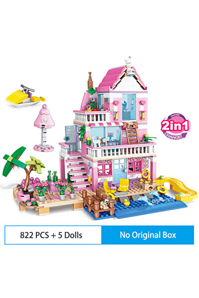 Choice ٨٢٢ قطعة بدون صندوق، مجموعة بناء منزل مدينة الأصدقاء، فيلا شاطئية، شقة...