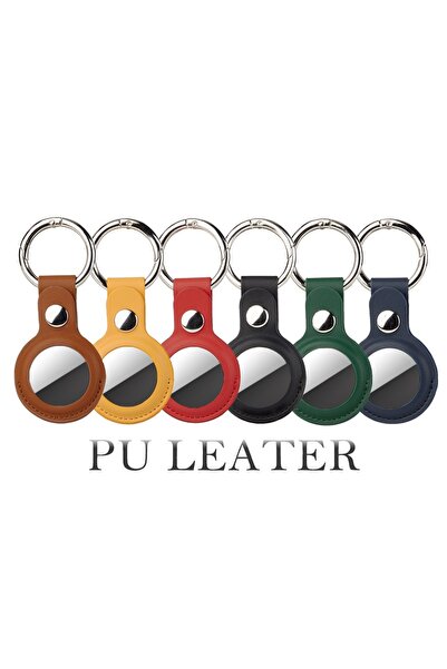 Choice 6 قطع من حلقات المفاتيح الجلدية لحماية غطاء حافظة AirTag المقاومة للما...