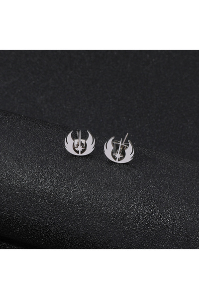 Miniso ES752 1pair Star War Jedi Order Symbol Logo Stainless Steel Ear Studs Gothic Earrings for Man Jewelr