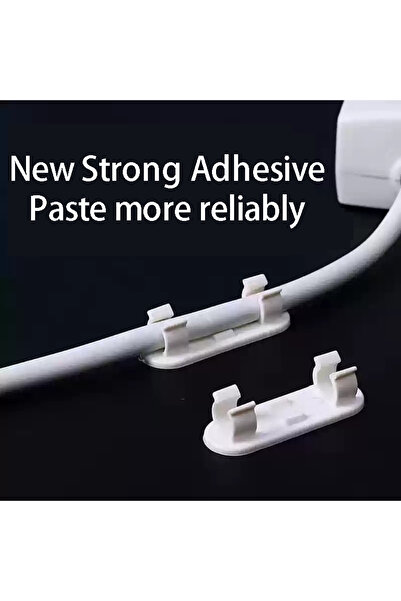 Choice 10pcs-white Non perforated wire fixing buckle, self-adhesive plug and ribbon cable, network cable so