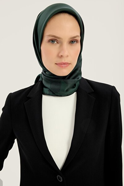 Maisa Μεταξωτό μαντήλι Lal Tivil ΣΚΟΥΡΟ ΠΡΑΣΙΝΟ 90 x 90