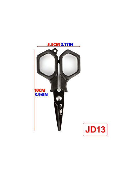 HIRISI مقص JD13 لقص خيوط الصيد المضفرة، شفرات مقاومة للصدأ، مقبض مريح مانع لل...