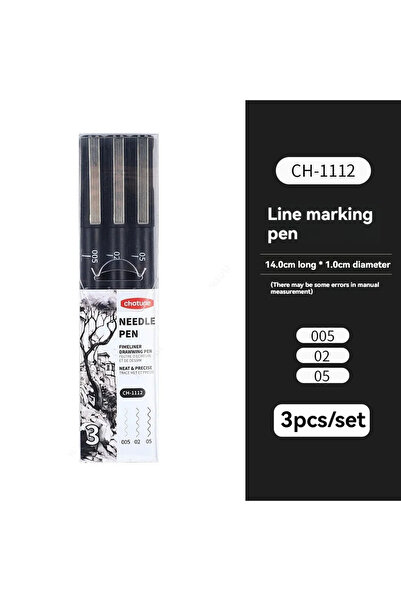 Choice 3Pcs Set Black Micro Pens,15 Sizes,Waterproof Archival Ink,Fine Point ...