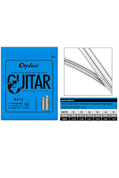 Choice1 أوتار جيتار أورفي RX15 متوسطة الصلابة، مصنوعة من الفولاذ الكربوني، ذا...