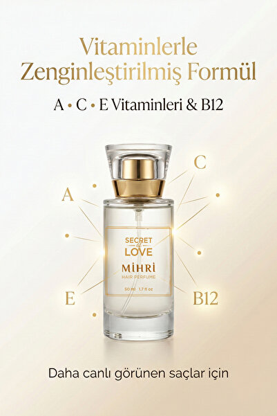 SECRET OF LOVE Mihri Organik Aloe Vera Özlü Vitaminli Saç Parfümü 50 ml