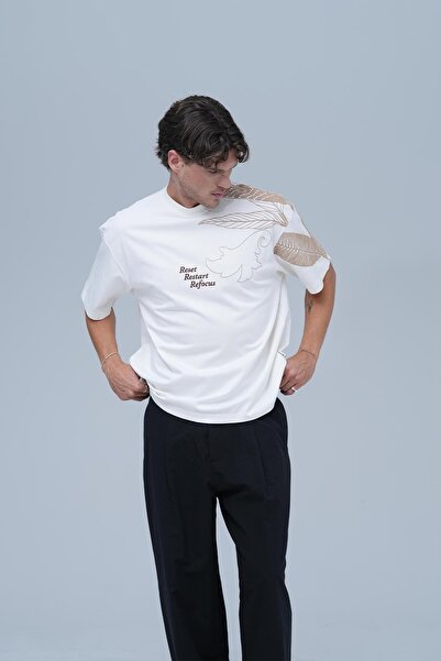 SAW Urbanity Refocus Oversize Tişört Erkek Ekru