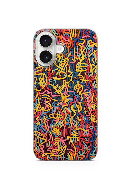 lelia حافظة هاتف شفافة متوافقة مع آيفون 16 بلس مطبوع |   المجموعة: OneLine Es...