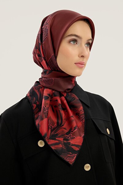 Maisa Μεταξωτό κασκόλ Lal Tivil ΚΟΚΚΙΝΟ 90 x 90