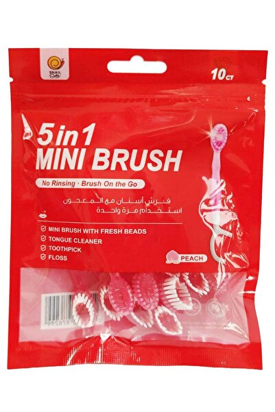 snail فرشاة أسنان ومعجون أسنان مع خيط تنظيف الأسنان، ١٠ قطع بنكهة الخوخ