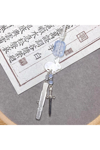 Choice WW-02 Trendy Beaded Rabbit Phone Charm Fashion Mobile Chain Lanyard Ke...