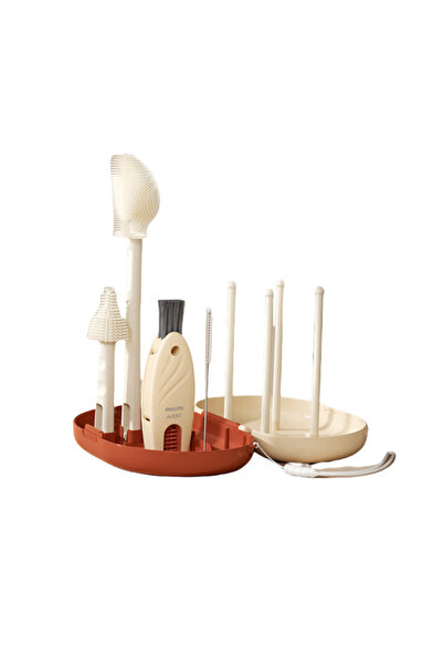 Aventa فرشاة تنظيف زجاجات الأطفال من فيليبس أفينت، طقم تنظيف زجاجات الأطفال للسفر 7 في 1