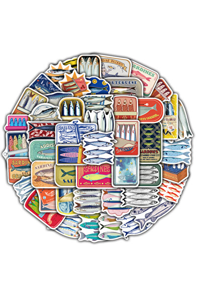 Choice 100 قطعة أو 50/100 قطعة من ملصقات السردين اللطيفة، ملصقات إبداعية للدر...