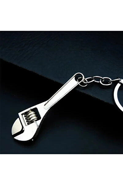 Choice Silver 1pc Creative Tool Adjustable Wrench Spanner Key Chain, Metal Keychain For Men
