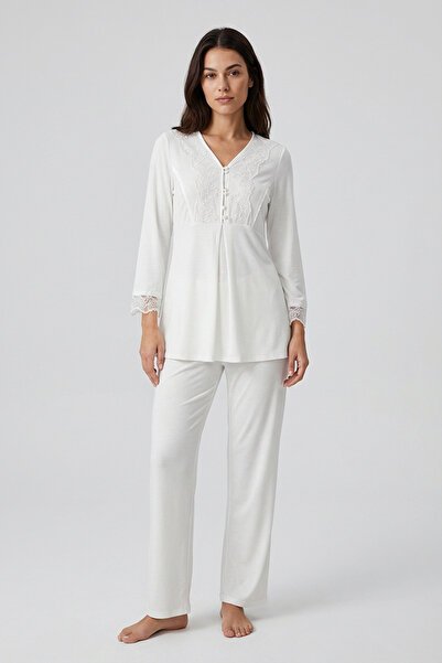 Sistina Ekru Hamile ( Lohusa ) Pijama Takımı - 1604