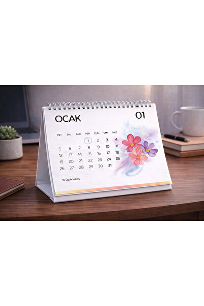 DopaMind Çiçekli Planlayıcılı 2026 Takvim (Mukavva taban)