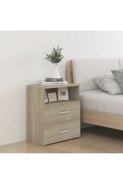 vidaxl Bed Cabinet Sonoma Oak 50x32x60 cm