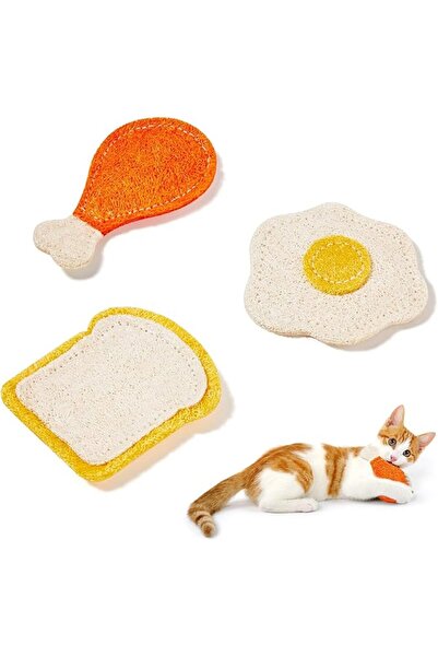 Arabest 3 قطع من ليفة القطط التفاعلية، لعبة عض القطط مع النعناع البري ونبات ا...