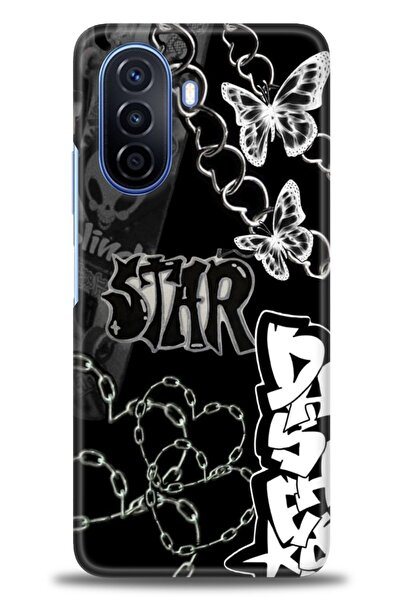 Rulet Aksesuar غطاء متوافق مع هاتف هواوي نوفا Y70 HD مطبوع - غطاء سيليكون مصم...