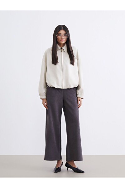 LC Waikiki Elastic Waist Suede Look Women's Trousers