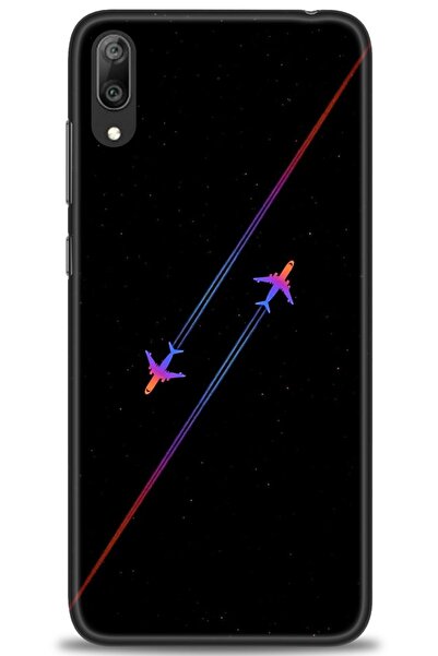 Rulet Aksesuar غطاء متوافق مع هاتف هواوي Y7 برايم 2019 HD مطبوع - غطاء سيليكو...