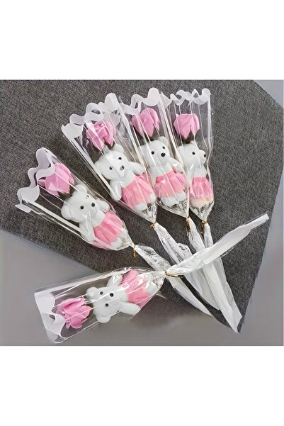 suprizegift وردة اصطناعية مع دمية دب واحدة