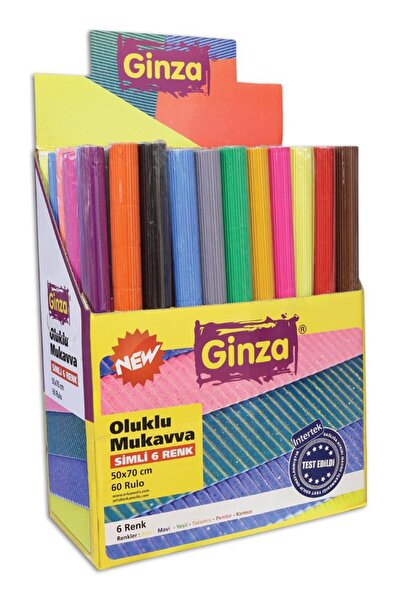 Ginza Glitter Corrugated Cardboard 6 Colors 6 Pieces