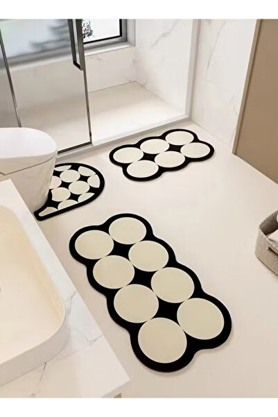 Generic 3-piece bathroom mat set, ultra-soft non-slip toilet bathroom mat set, U-shaped 3-piece set