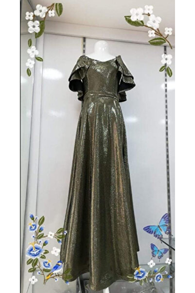 B&T rochie de seara pentru fata cu maneci volane