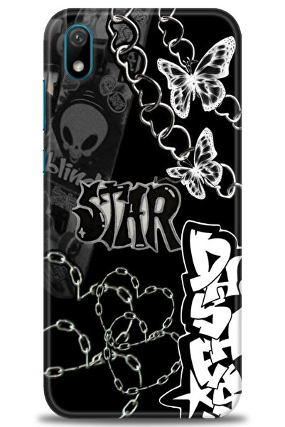 Rulet Aksesuar غطاء متوافق مع هاتف هواوي Y5 2019 HD مطبوع - غطاء سيليكون مصمم...