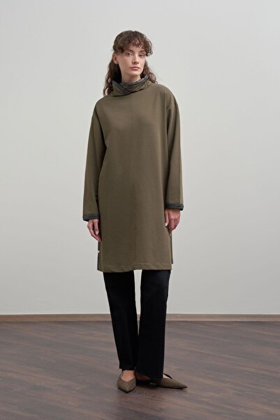 ALLDAY -جلد حواف أسطوانية تونيك طويل من القطن