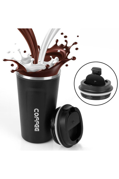 Arabest Ceramic Coated 17oz Vacuum Tumbler, Leakproof Insulated Coffee Mug for Travel & Office (Black)